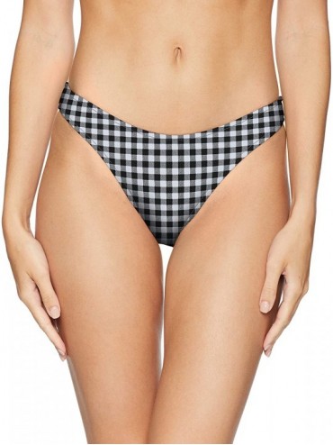 Tankinis Women's 80's Flashback High Cut Bikini Bottom Swimsuit - La Belle Black - C91899CO900 $49.18