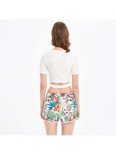 Board Shorts Women's Swim Trunks Quick Dry Bathing Suits Board Shorts Summer Beach Shorts Pockets Active Shorts - Flowers and...