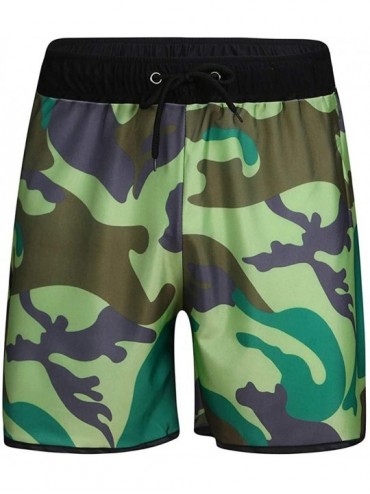Board Shorts Men's Basic Long Swimming Trunk Camo Surf Shorts Quick Dry Board Shorts Swim Suit - Green - CH18QN4ZE2X $13.15