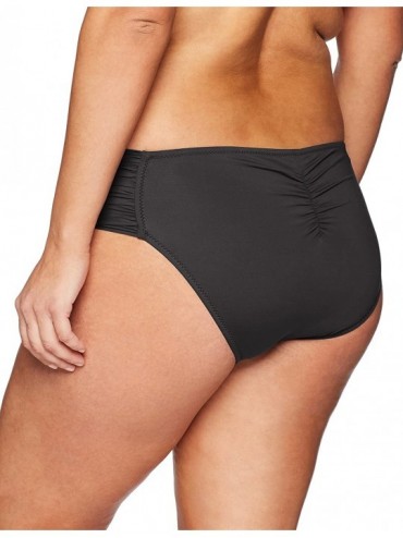 Tankinis Women's Plus Size Color Splash Hipster Bikini Bottom - Black - C71868ZLSKS $46.93