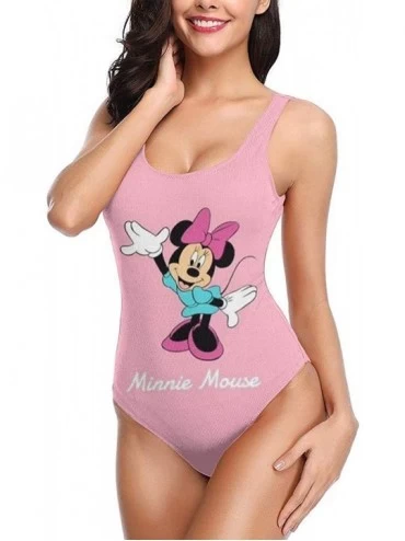 Racing Women's Classic One Piece Swimsuit Minnie Mouse Printed Training Swimwear Bathing Suits - CM18UI8O439 $47.08