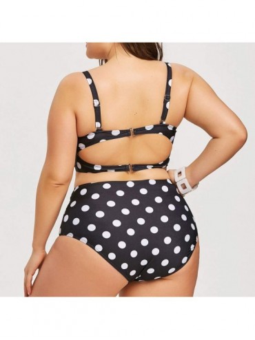 Board Shorts Women's Bikini Plus Size Swimsuit Print Striped Two-Pieces Swimwear Split Beachwear Swimsuit - D Black - CS19408...