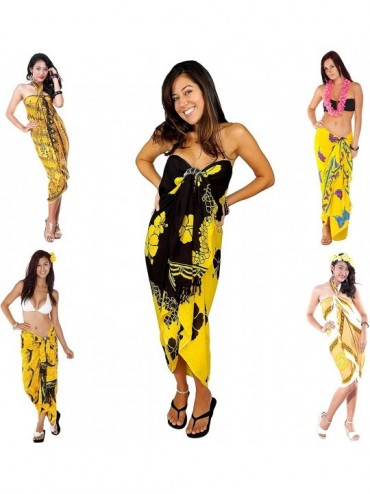 Cover-Ups Womens Grab Bag of Swimsuit Cover-Up Sarong and Shell Bracelet - Yellow - CX112BPO721 $26.49