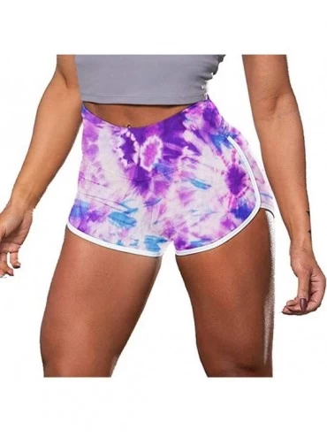 Sets Women's Workout Shorts Scrunch Booty Gym Yoga Pants Waist Sports Leggings - Purple - CW198UO34WA $37.99