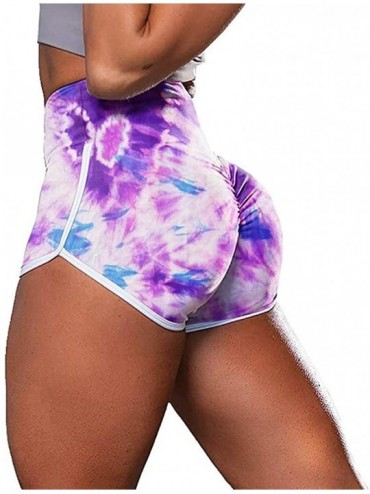 Sets Women's Workout Shorts Scrunch Booty Gym Yoga Pants Waist Sports Leggings - Purple - CW198UO34WA $17.73
