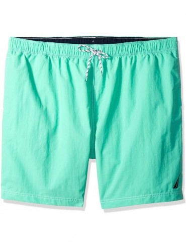 Trunks Men's Big and Tall Solid Quick Dry Classic Logo Swim Trunk - Mint Spring - C3188KHN39A $30.46