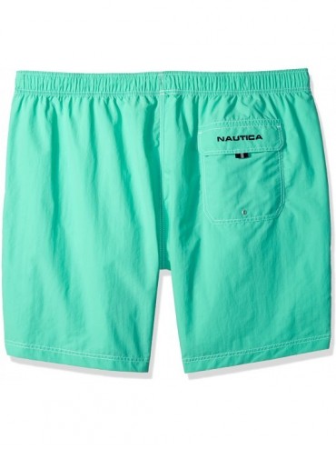 Trunks Men's Big and Tall Solid Quick Dry Classic Logo Swim Trunk - Mint Spring - C3188KHN39A $30.46