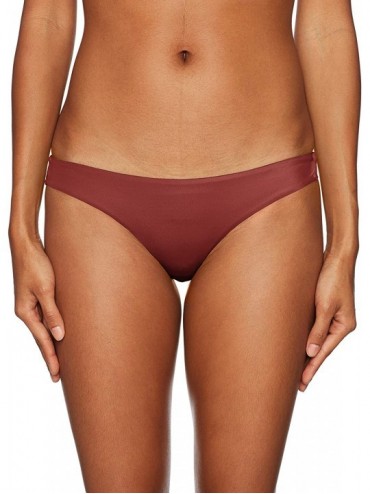 Bottoms Women's Solid Cheeky Bikini Bottoms - Bordeaux - CW18I03ATMC $59.64