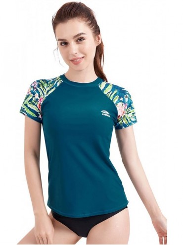 Rash Guards Women's Rashguard Short Sleeve Rash Guard Swim Shirt UV Sun Protection Swimsuit Tops - Nuevo Vallarta - CO1905QL4...
