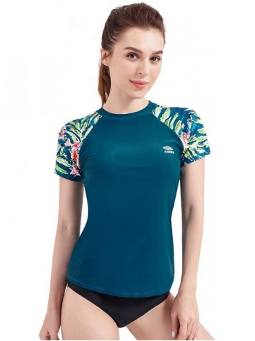 Rash Guards Women's Rashguard Short Sleeve Rash Guard Swim Shirt UV Sun Protection Swimsuit Tops - Nuevo Vallarta - CO1905QL4...
