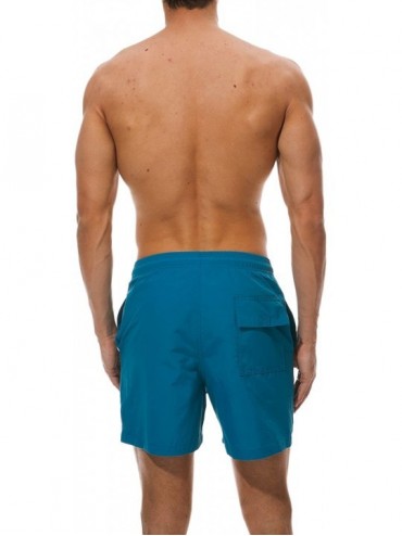 Board Shorts Men's Swim Trunks Quick Dry Beach Shorts Bathing Suit with Swimwear Mesh Lining - A-blue - C6180QA6722 $15.32