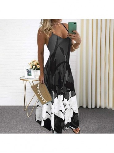 Cover-Ups Women Dress Womens Fashion O Neck Floral Printed Dress Ladies Sleeveless Casual Dresses Party Maxi Long Dress Z 14 ...