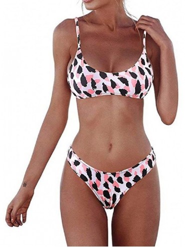 Sets Women Bandeau Bandage Bikini Set Push-Up Brazilian Swimwear Beachwear Swimsuit - R-pink - CC194OCN28U $21.05