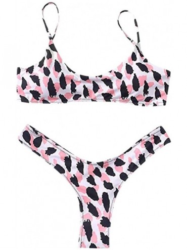 Sets Women Bandeau Bandage Bikini Set Push-Up Brazilian Swimwear Beachwear Swimsuit - R-pink - CC194OCN28U $8.70