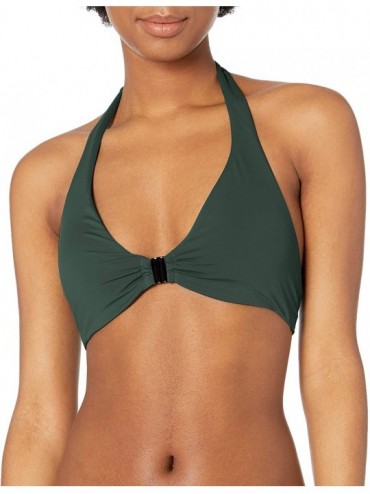 Tops Women's Halter Bra Bikini Swimsuit Top - Olive - CV18ZMKY5DH $20.65