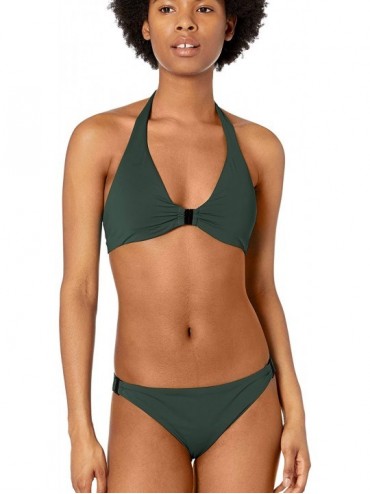 Tops Women's Halter Bra Bikini Swimsuit Top - Olive - CV18ZMKY5DH $8.05