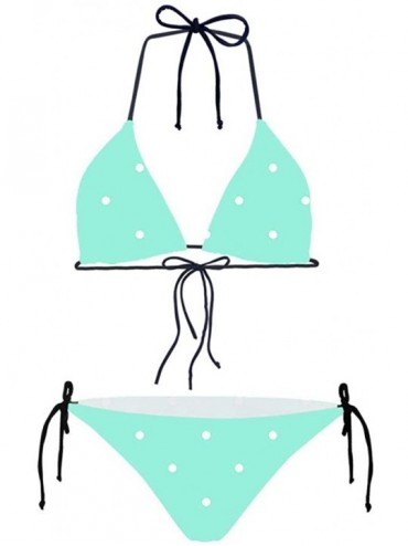 Sets Mini Women's Sexy Bikini Swimsuits Lace-Up Halter Galaxy Bathing Suits - Dot Print 3 - CO18TU0D9MT $40.75