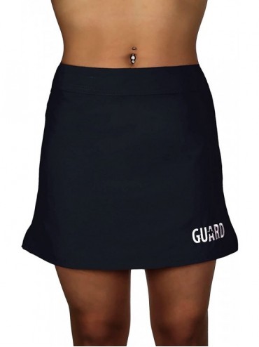Cover-Ups Women's Guard Swimwear Cover Up Skirt - Black - C217YEXCTCT $56.96