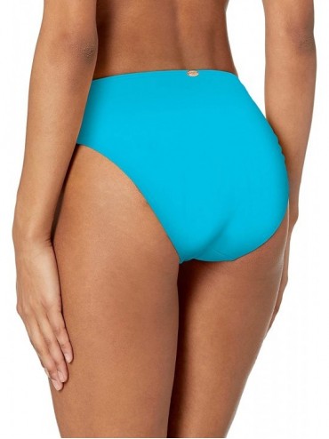 Tankinis Women's Basic Mid Rise Bikini Bottom Swimsuit - Poolside Blue - CQ18Q0CGDAT $39.26