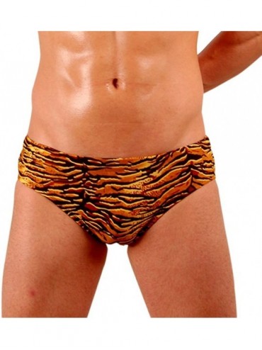 Briefs Mens New Hot Print Body Bikini Swimsuit - Tiger - CE112SZPSO5 $22.96