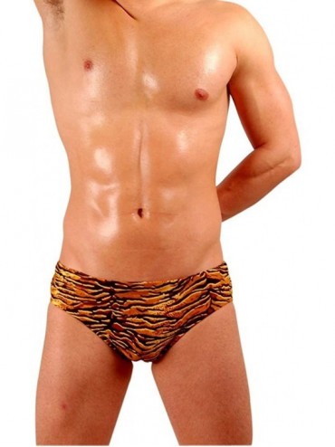 Briefs Mens New Hot Print Body Bikini Swimsuit - Tiger - CE112SZPSO5 $22.96