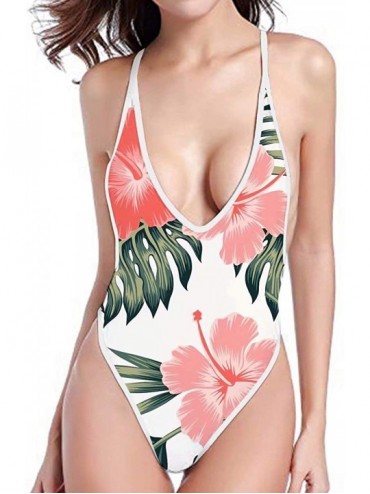 One-Pieces Sexy Swimsuits for Women High Cut One Piece Backless Swimwear Bathing Suit(2 Sizes Smaller Than Standard) - 33 Hib...