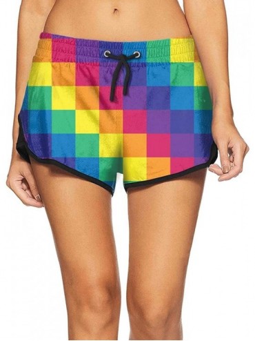 Board Shorts Lady Beach Pants Rainbow Hearts Gay Pride Flag Colored Stylish Dance Shorts Summer Womens Shorts - Gay Flag Prid...