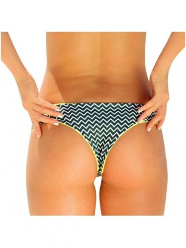 Bottoms Ladies Printed Thong Sexy Bikini Bottoms Bathing Beach Wear for Women Summer Swimsuit - Green - C0196UKZN6D $16.85