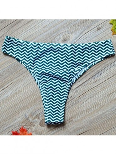 Bottoms Ladies Printed Thong Sexy Bikini Bottoms Bathing Beach Wear for Women Summer Swimsuit - Green - C0196UKZN6D $6.97