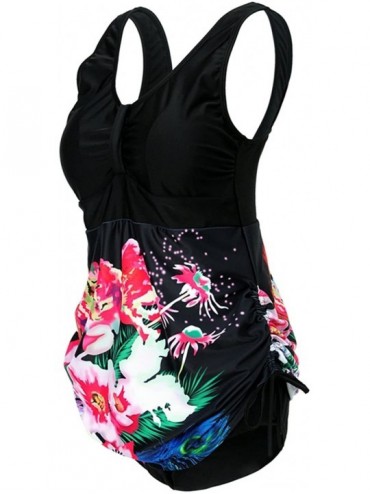 Tankinis Women Vintage Swimdress Halter Sailor Pin up Swimsuit One Piece Skirtini Bathing Suits - 5 Black - C618DWYY438 $13.98