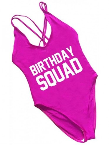 One-Pieces Birthday Squad Queen One Piece Custom Bathing Suit Bodysuit Party Swim wear Festival Carnival Club - Birthday Squa...