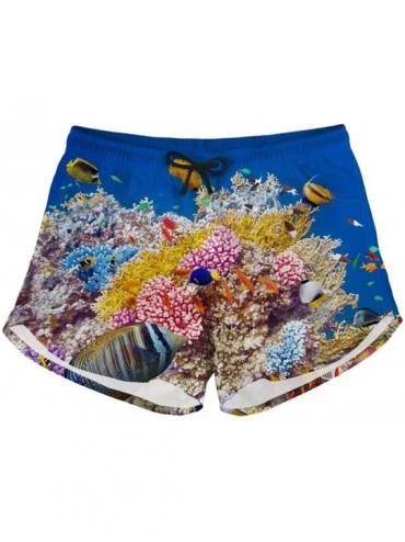 Board Shorts Women's Tie Sea Animals Dolphin Print Summer Beach Elastic Shorts - A3 - CQ18QNL7XL9 $41.00