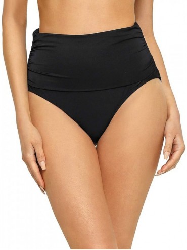 Bottoms Tummy Control Bottom Bathing Suit High Waisted Bottom - Black(super High Waist) - CK18RWOQ8LL $20.97