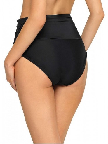 Bottoms Tummy Control Bottom Bathing Suit High Waisted Bottom - Black(super High Waist) - CK18RWOQ8LL $10.89