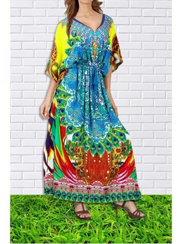 Cover-Ups Women's One Size Kaftan Wedding Dresses Sleepwear Cover Ups Drawstring - Multicolor_r646 - CW12NAIAEIG $55.18