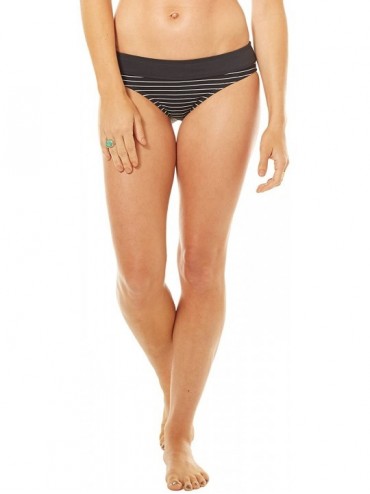 Tankinis Designs Women's Catalina Swim Bottom- Black Aruba Stripe- Medium - CT12I47M2RL $68.13