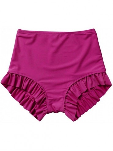 Bottoms Women's Swim Shorts Ruffle Bikini Tankini Bottom Ruched Tummy Control Swimsuit Brief - Pink - CY196IXUST2 $19.64