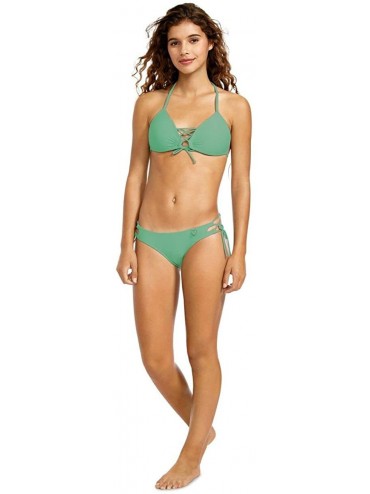 Bottoms Women's Smoothies Tie Side Mia Mid Coverage Bikini Bottom Swimsuit - Seafoam - CH18DNH98CX $35.96