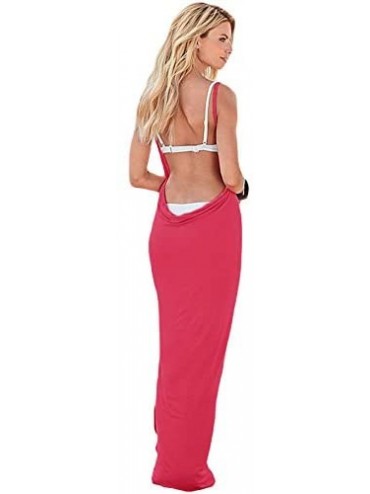 Cover-Ups Leader Jasper Greek Goddess Spaghetti Strap Sarong Beachwear for Women - Red - C6184Q9522N $17.24