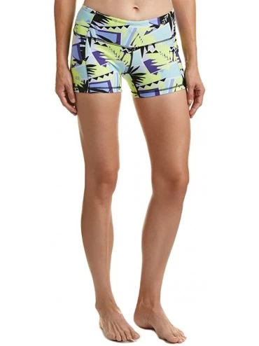 Bottoms Women's Beach Short Swimsuit Bottom with Zipper Pocket - Sport Abstract Black - C912NU6T61L $40.11