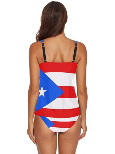 Sets Puerto Rico Flag Womens Two Piece Bikini Set Swimwear Beachwear - CP18SXQUOA2 $20.55