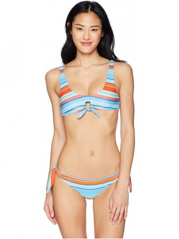 Bottoms Women's Horizon Reversible Stripe Cheeky Bikini Bottoms - Blue - CO186Z4Z336 $46.86