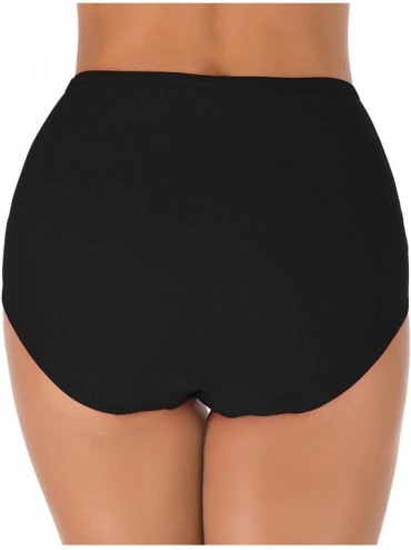 Bottoms Women's Swim Bottoms Full Coverage Ruched Hipster Bikini Bottoms Tankini Swimsuit Briefs Shorts Black S - CN18NTHXYMN...