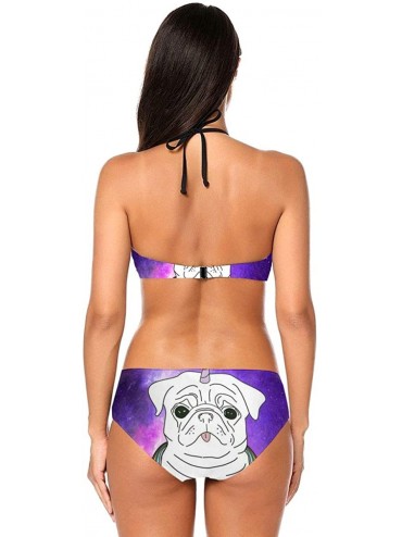 Bottoms Womens High Neck Halter Bikini Set Sexy Swimsuit Up Bathing Suit Tankini - Color8 - C1199NEZOEN $25.49
