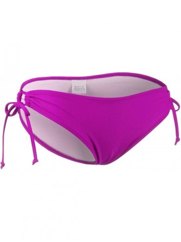 Bottoms Womens String Tie Side Hipster Bikini Bottom with Full Lining - Doubldowsw401_violet - CX12IRN2867 $31.86