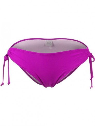 Bottoms Womens String Tie Side Hipster Bikini Bottom with Full Lining - Doubldowsw401_violet - CX12IRN2867 $20.95