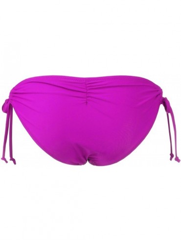 Bottoms Womens String Tie Side Hipster Bikini Bottom with Full Lining - Doubldowsw401_violet - CX12IRN2867 $20.95