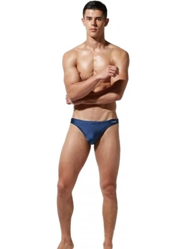 Briefs Men's Swimwear Solid Sexy Swimsuit Briefs Summer Bikini Swimming Trunks S3928 - Light Blue - CO18WLLY77Q $34.33