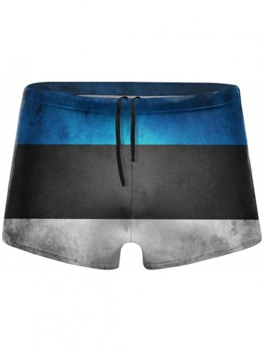 Briefs Men's Swimwear Briefs Swim Trunk Honduras Flag Bikini Boxer Swimsuit - Flag of Estonia 14 - CV19CDHL99L $23.61
