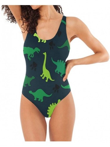 One-Pieces Womens Swimsuits Green Animal Dinosaur One Piece Tankini Girls Monokini Swimwear - As Pattern - CH18SCRKM0S $39.44